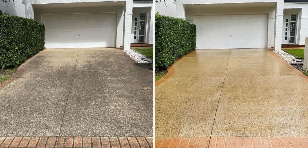 Patio wash before and after